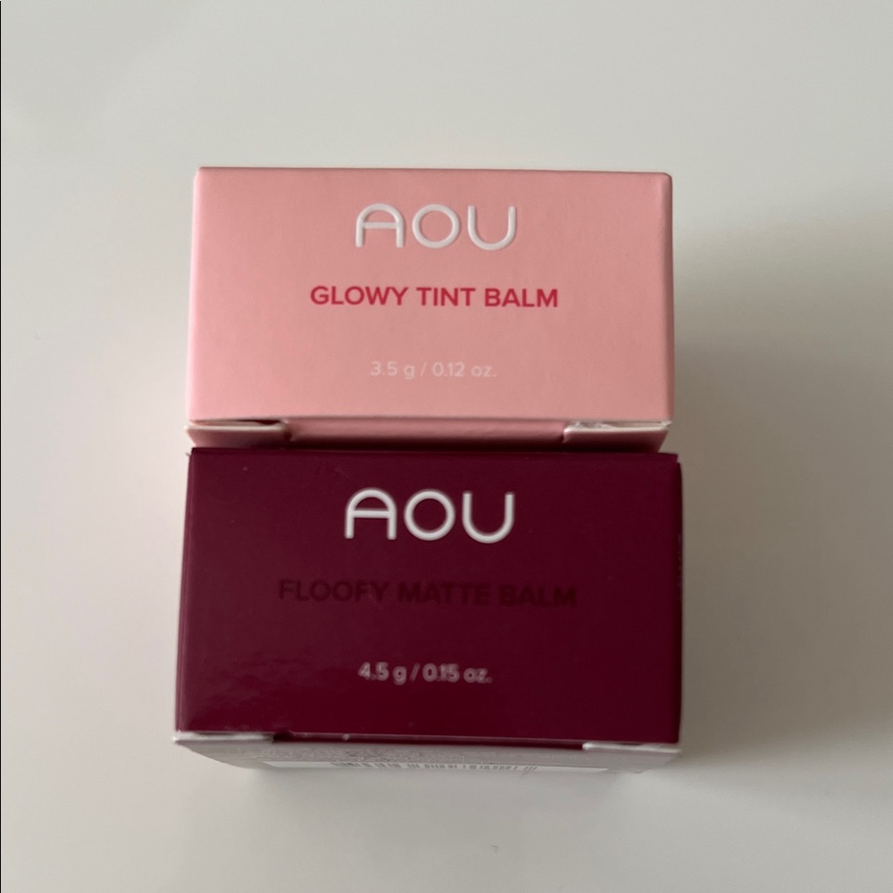 AOU Balm Bundle - Glowy Tint Balm 01 Apple Balm, Floofy Matte Balm 04 Cold Balm